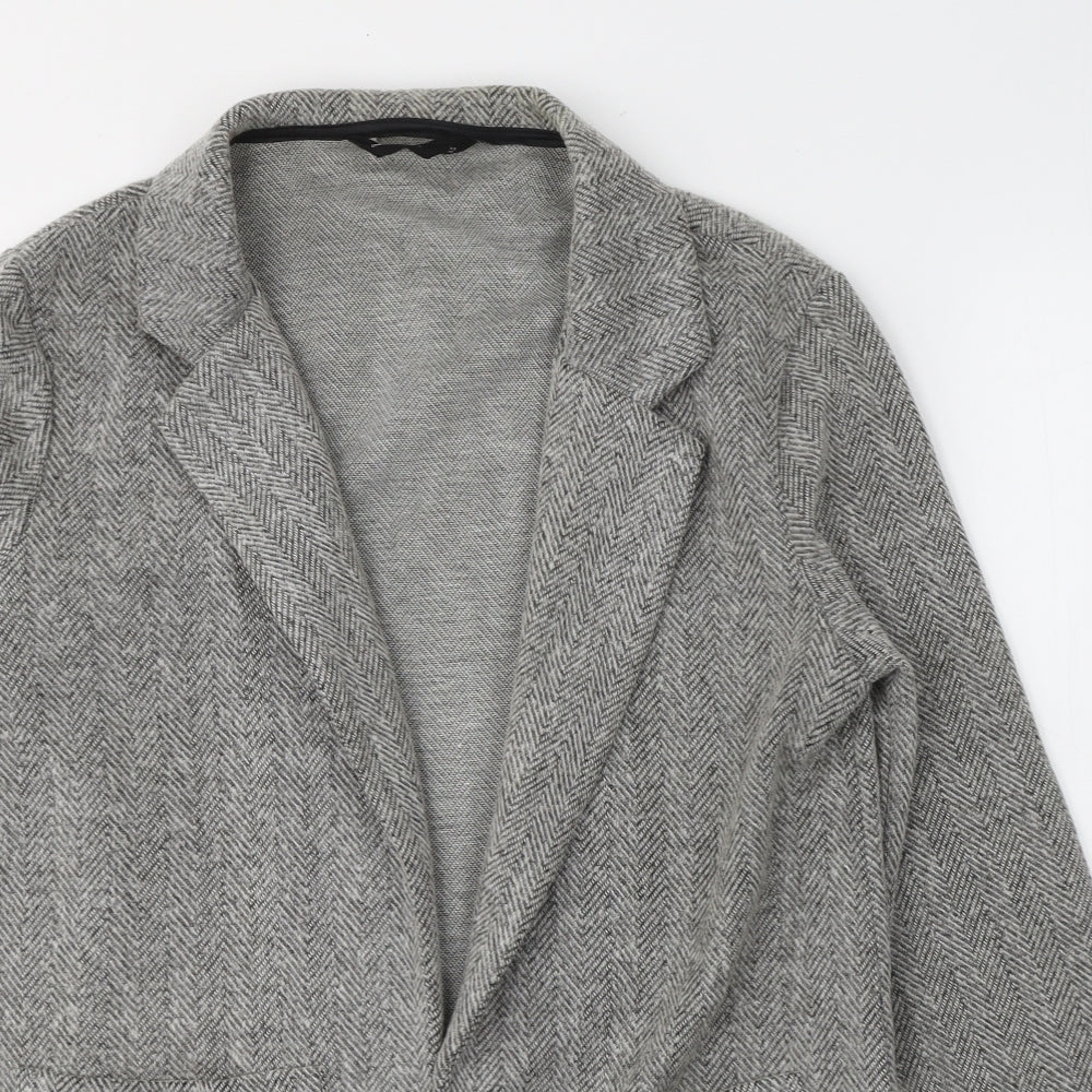F&F Womens Grey Geometric  Overcoat Coat Size 12