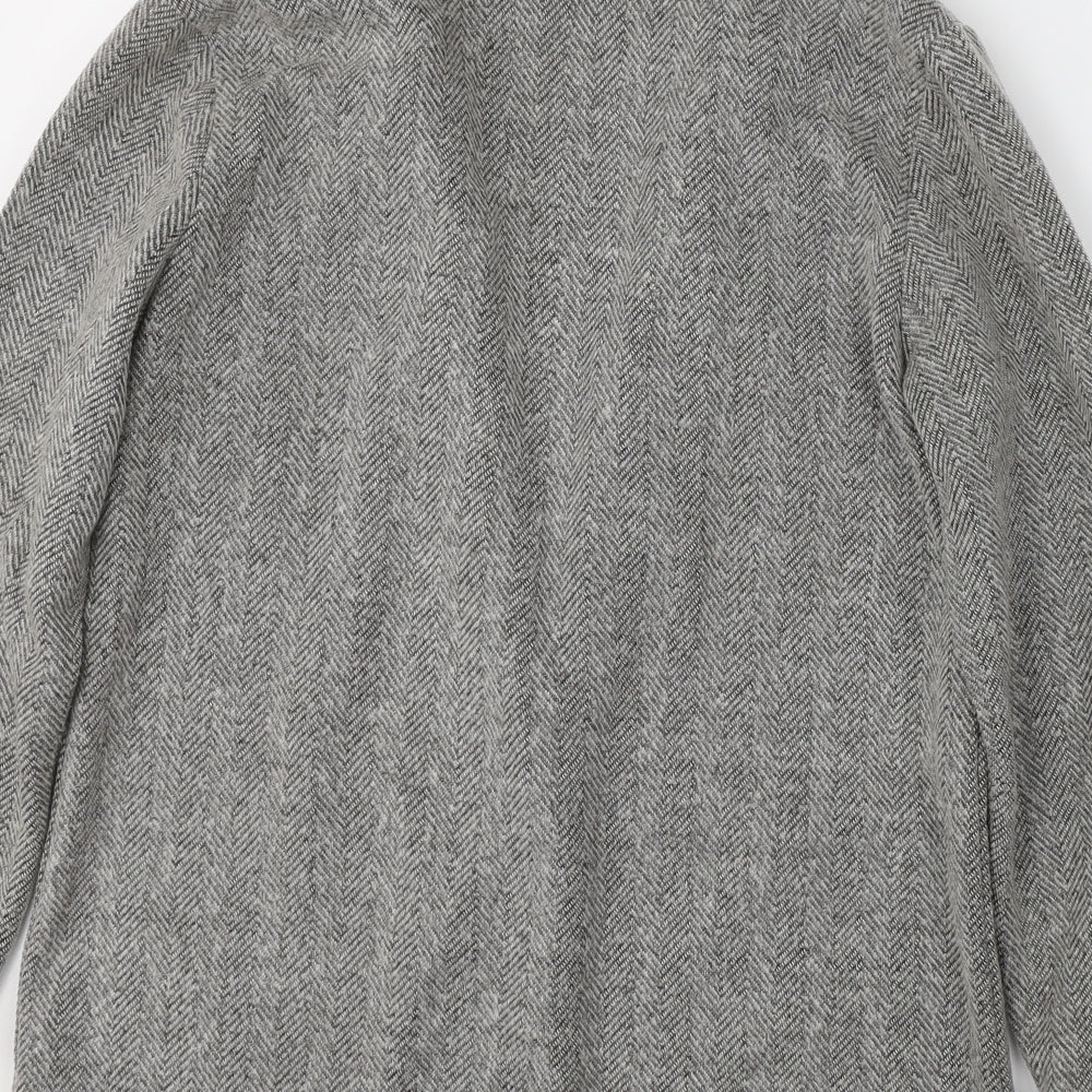 F&F Womens Grey Geometric  Overcoat Coat Size 12