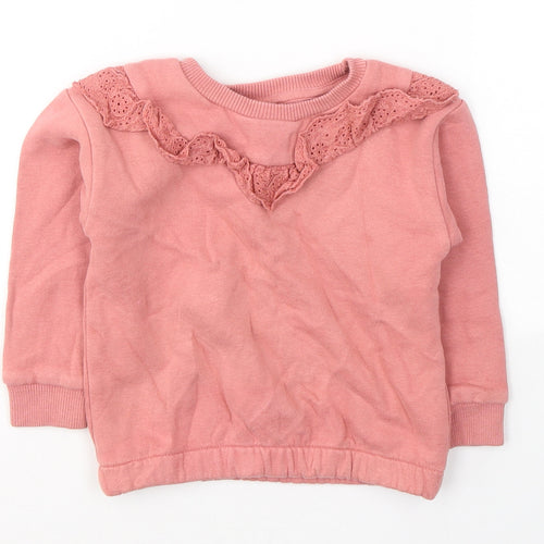 Nutmeg Girls Pink  Cotton Pullover Sweatshirt Size 3-4 Years  Pullover