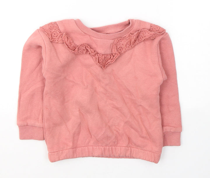 Nutmeg Girls Pink  Cotton Pullover Sweatshirt Size 3-4 Years  Pullover