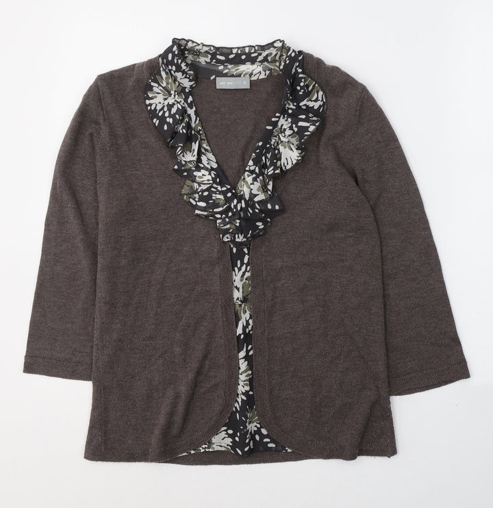 Per Una Womens Brown  Viscose Basic Blouse Size 10 Round Neck