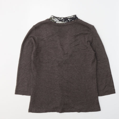 Per Una Womens Brown  Viscose Basic Blouse Size 10 Round Neck