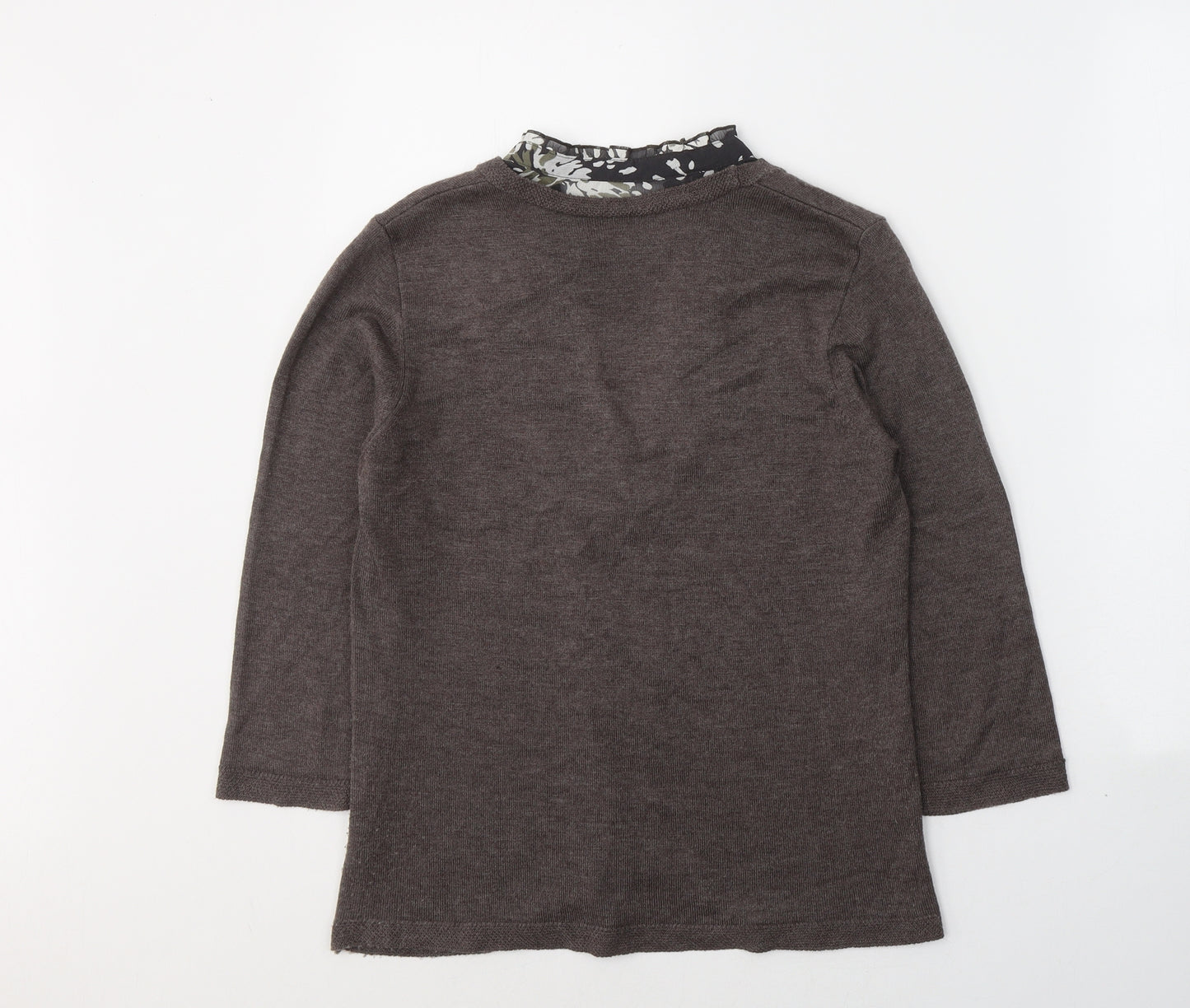 Per Una Womens Brown  Viscose Basic Blouse Size 10 Round Neck