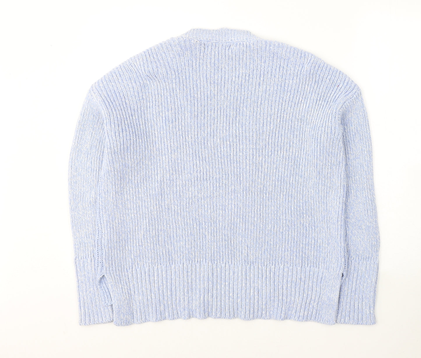 Marks and Spencer Womens Blue Round Neck  Cotton Pullover Jumper Size 12