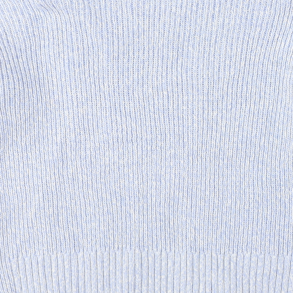 Marks and Spencer Womens Blue Round Neck  Cotton Pullover Jumper Size 12