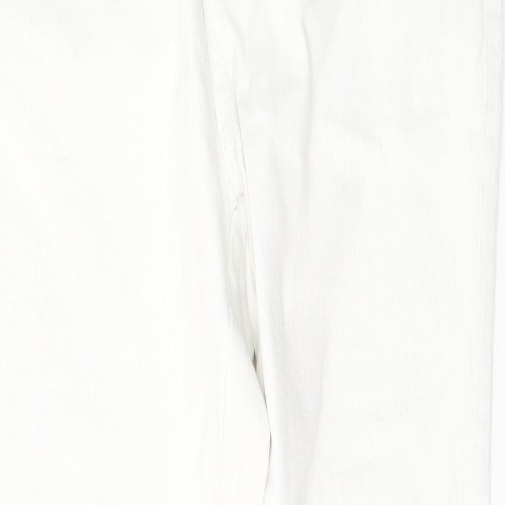 Denim & Co. Womens White  Cotton Skinny Jeans Size 10 L27 in Regular Button