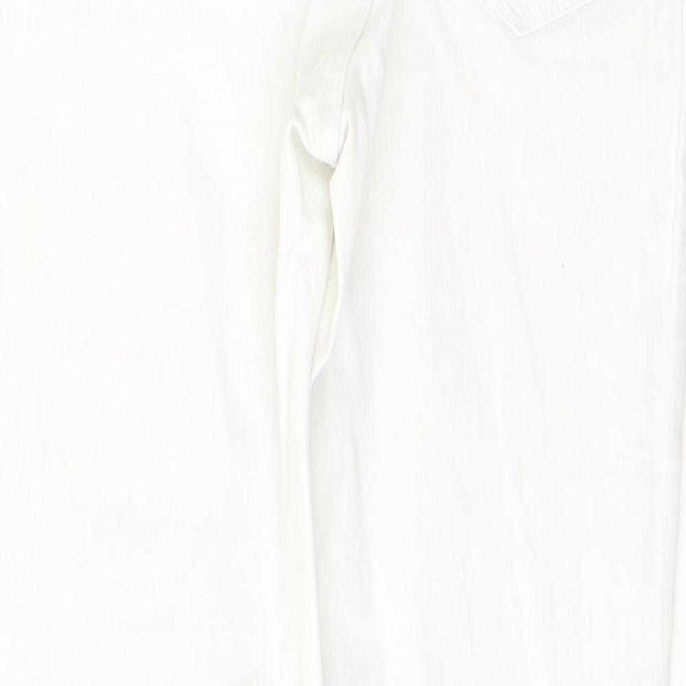 Denim & Co. Womens White  Cotton Skinny Jeans Size 10 L27 in Regular Button