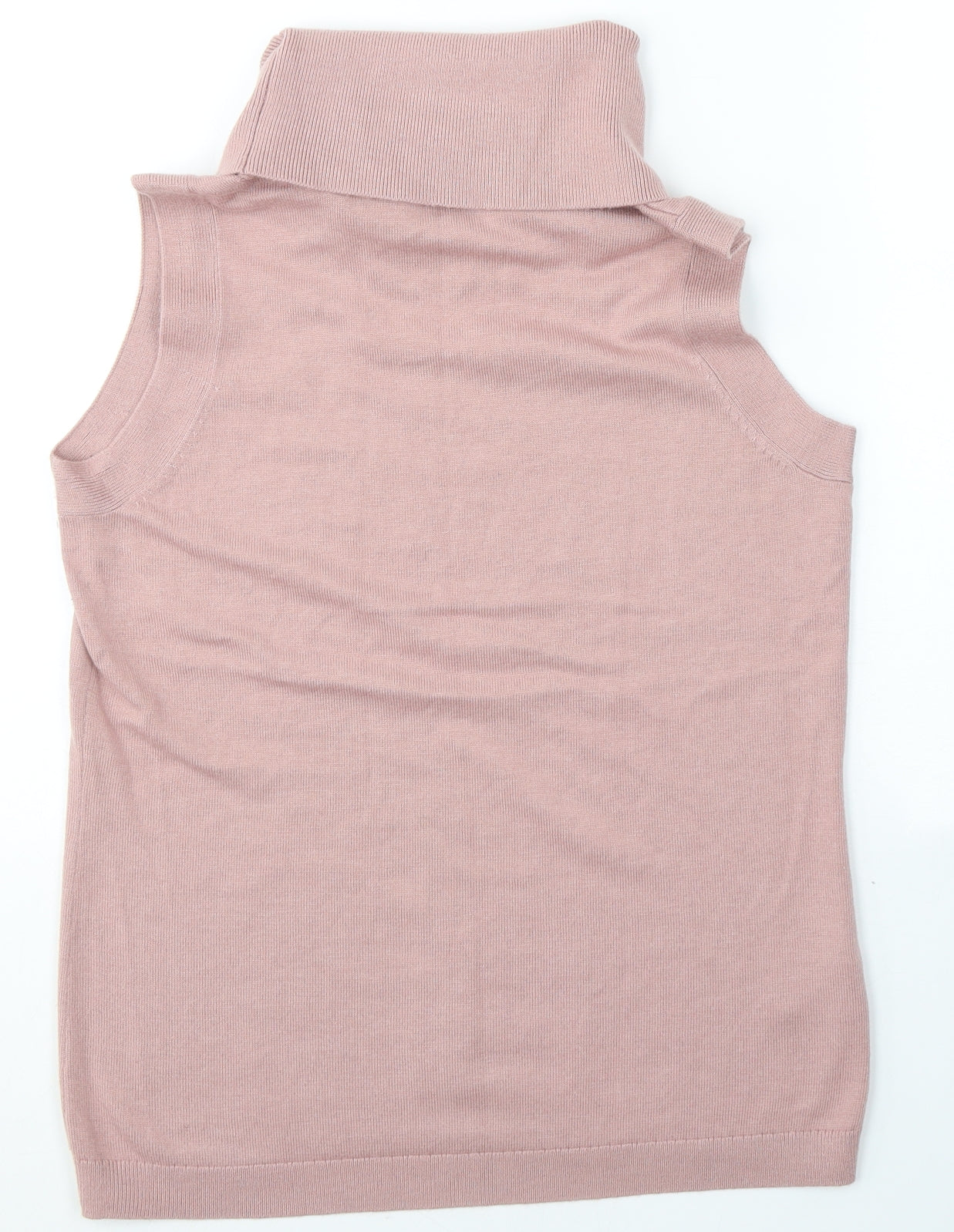 Laura Ashley Womens Pink Roll Neck  Viscose Vest Jumper Size 12
