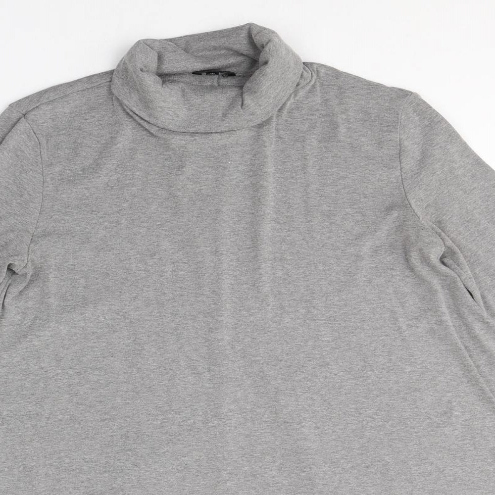 Floryday Womens Grey  Cotton Fit & Flare  Size M  Roll Neck Pullover