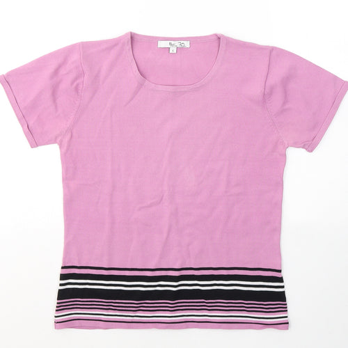 Klass Womens Pink  Polyester Basic T-Shirt Size S Round Neck