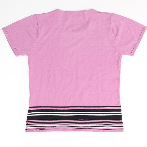 Klass Womens Pink  Polyester Basic T-Shirt Size S Round Neck