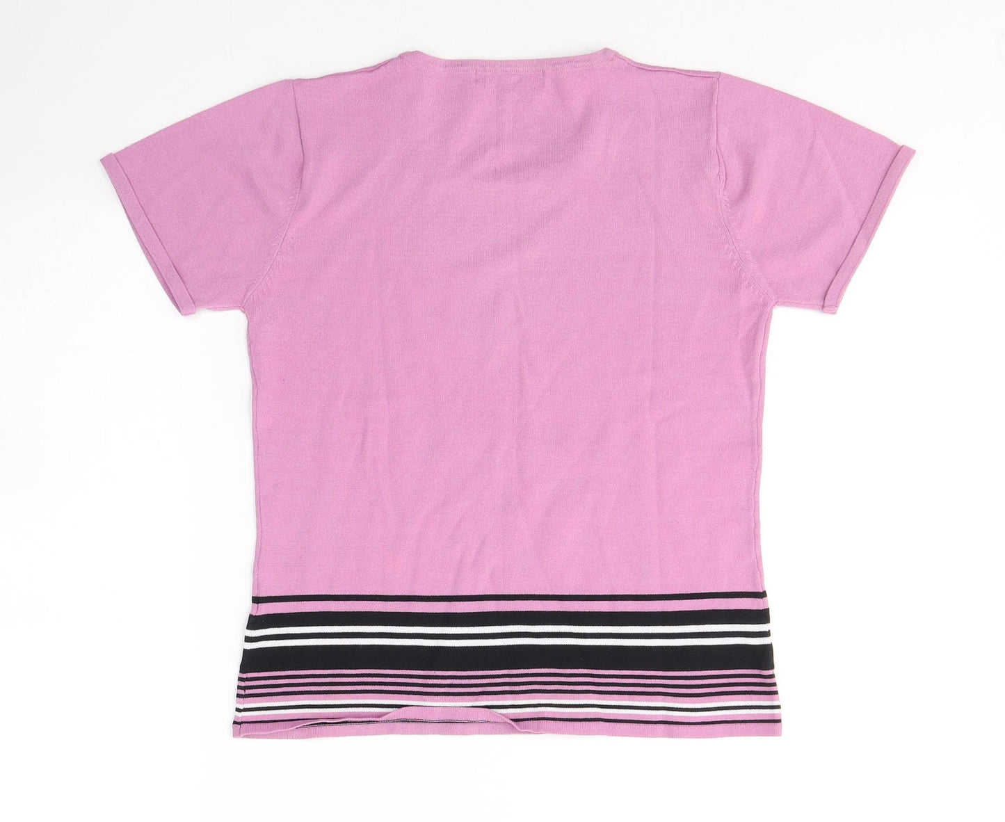 Klass Womens Pink  Polyester Basic T-Shirt Size S Round Neck