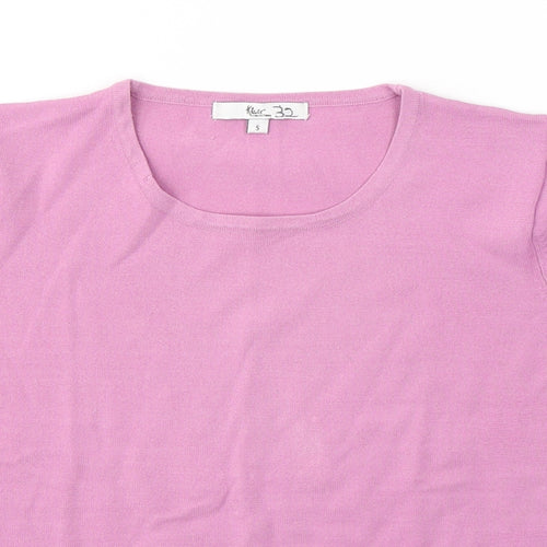 Klass Womens Pink  Polyester Basic T-Shirt Size S Round Neck
