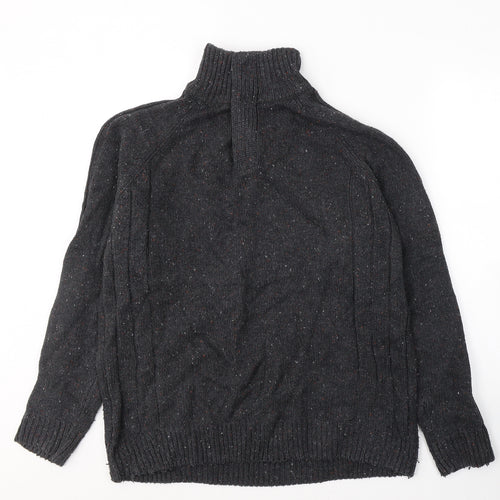 George Womens Grey High Neck  Acrylic Pullover Jumper Size L