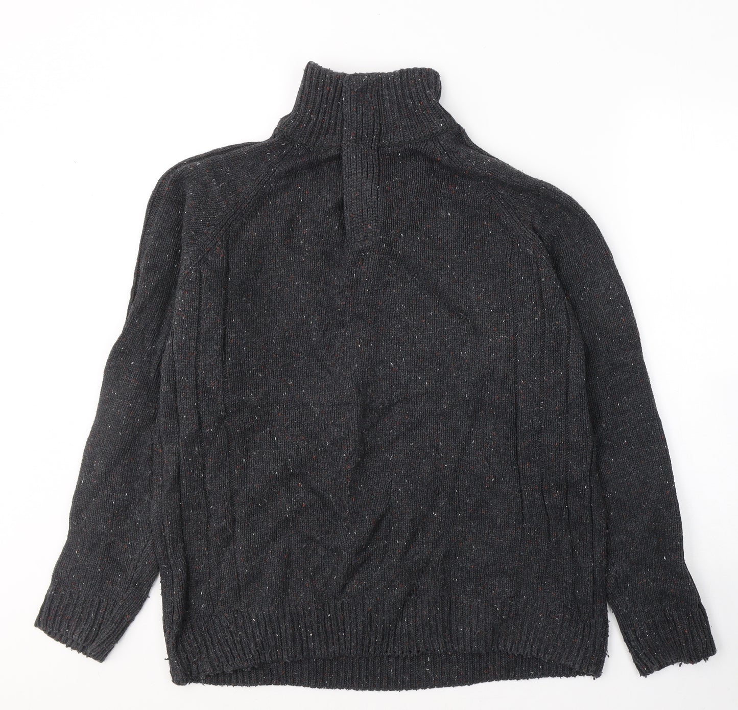 George Womens Grey High Neck  Acrylic Pullover Jumper Size L