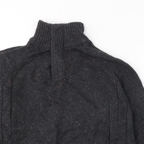 George Womens Grey High Neck  Acrylic Pullover Jumper Size L
