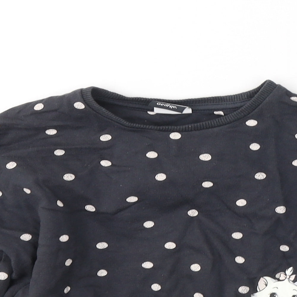 Disney Girls Black Polka Dot Cotton Pullover Sweatshirt Size 2-3 Years  Pullover - Marie The Aristocats