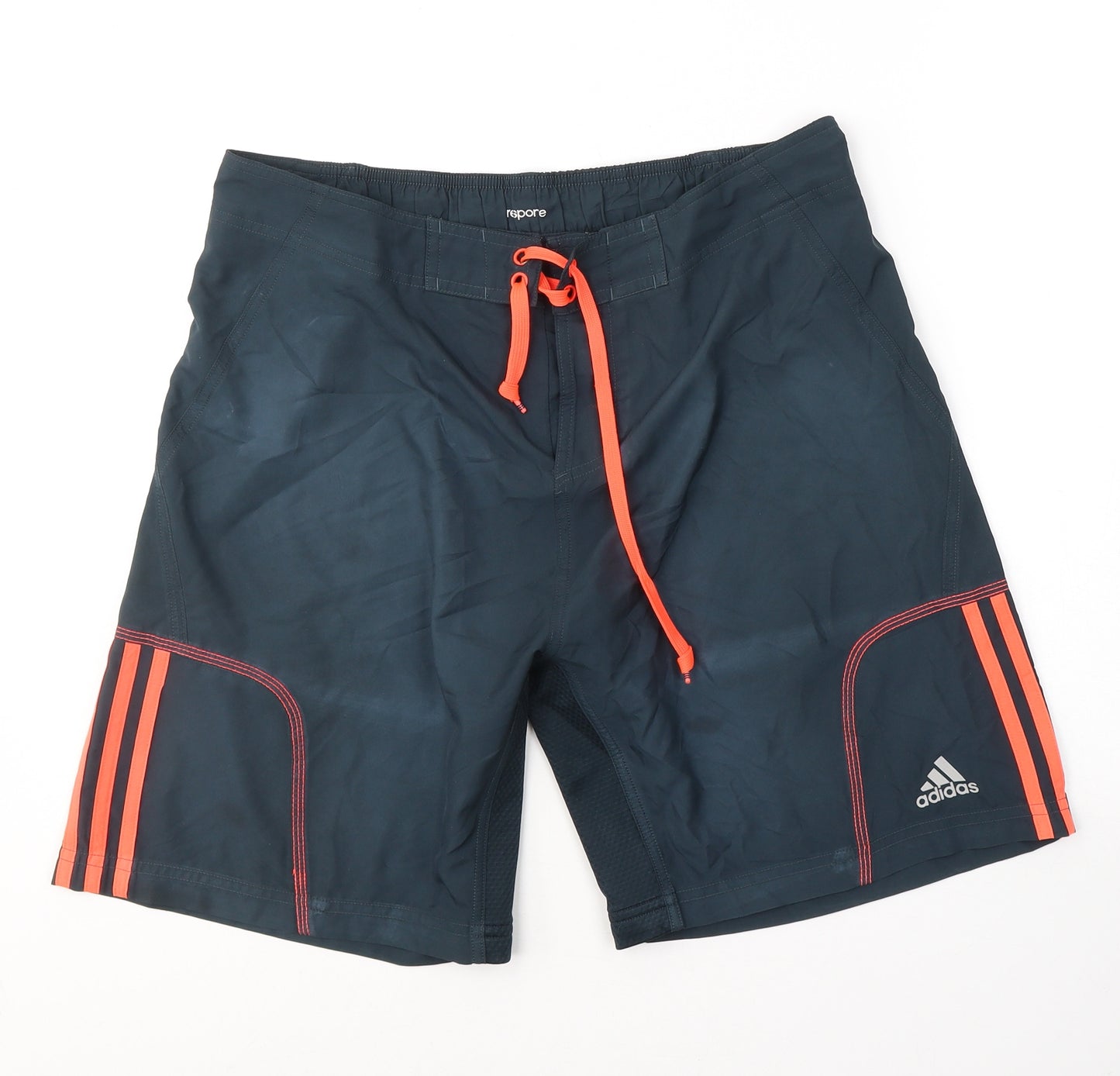 adidas Mens Grey  Polyester Sweat Shorts Size L L8 in Regular Tie - Swim shorts