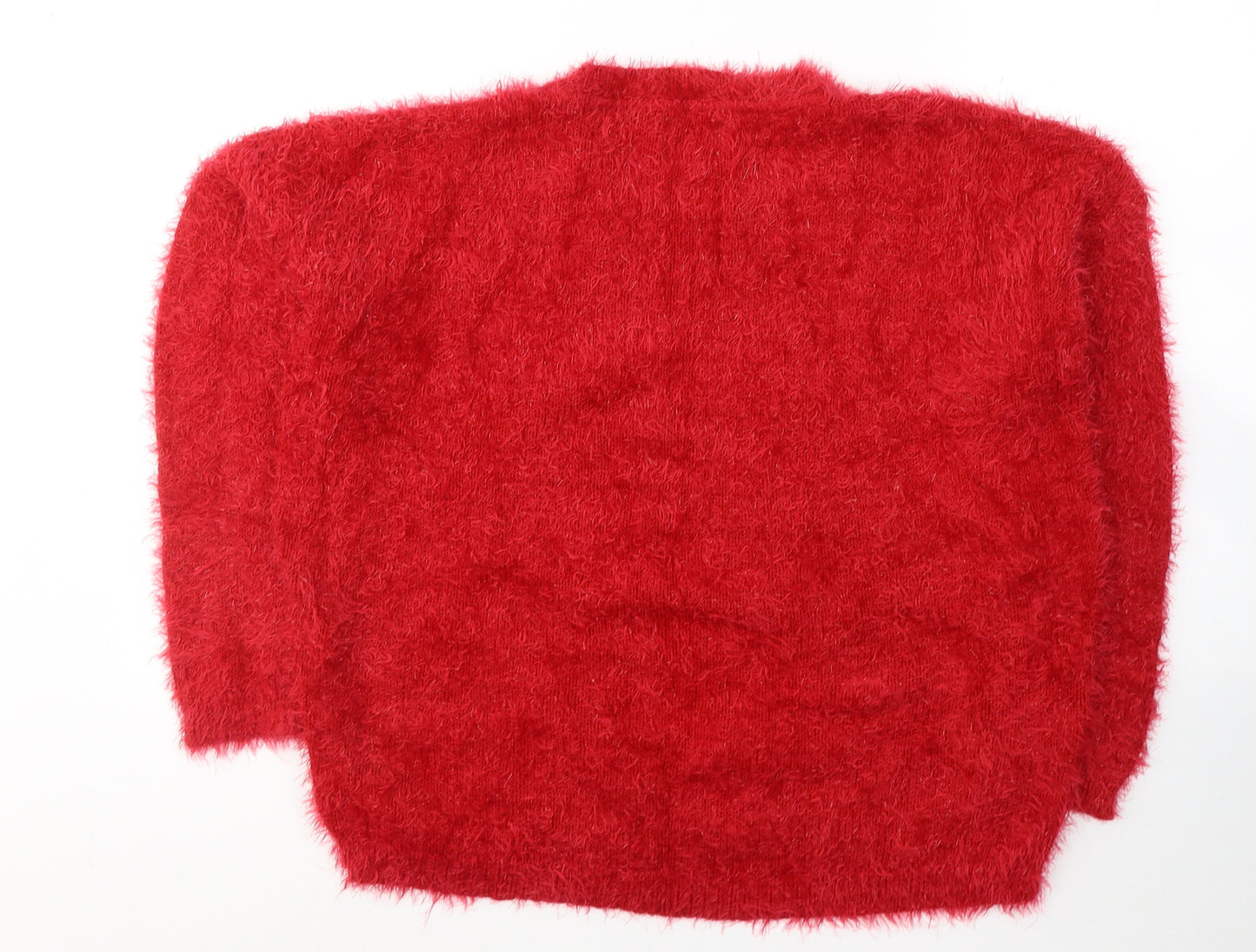 Papaya Womens Red Round Neck  Acrylic Pullover Jumper Size L   - Christmas Jumper Penguin
