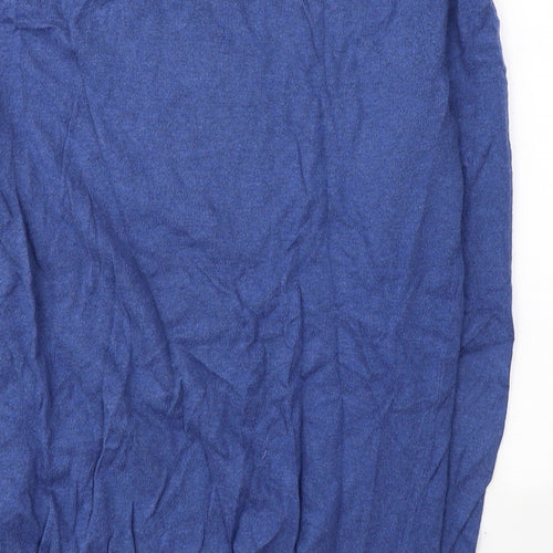 Pima Cotton Mens Blue Round Neck  Cotton Pullover Jumper Size S