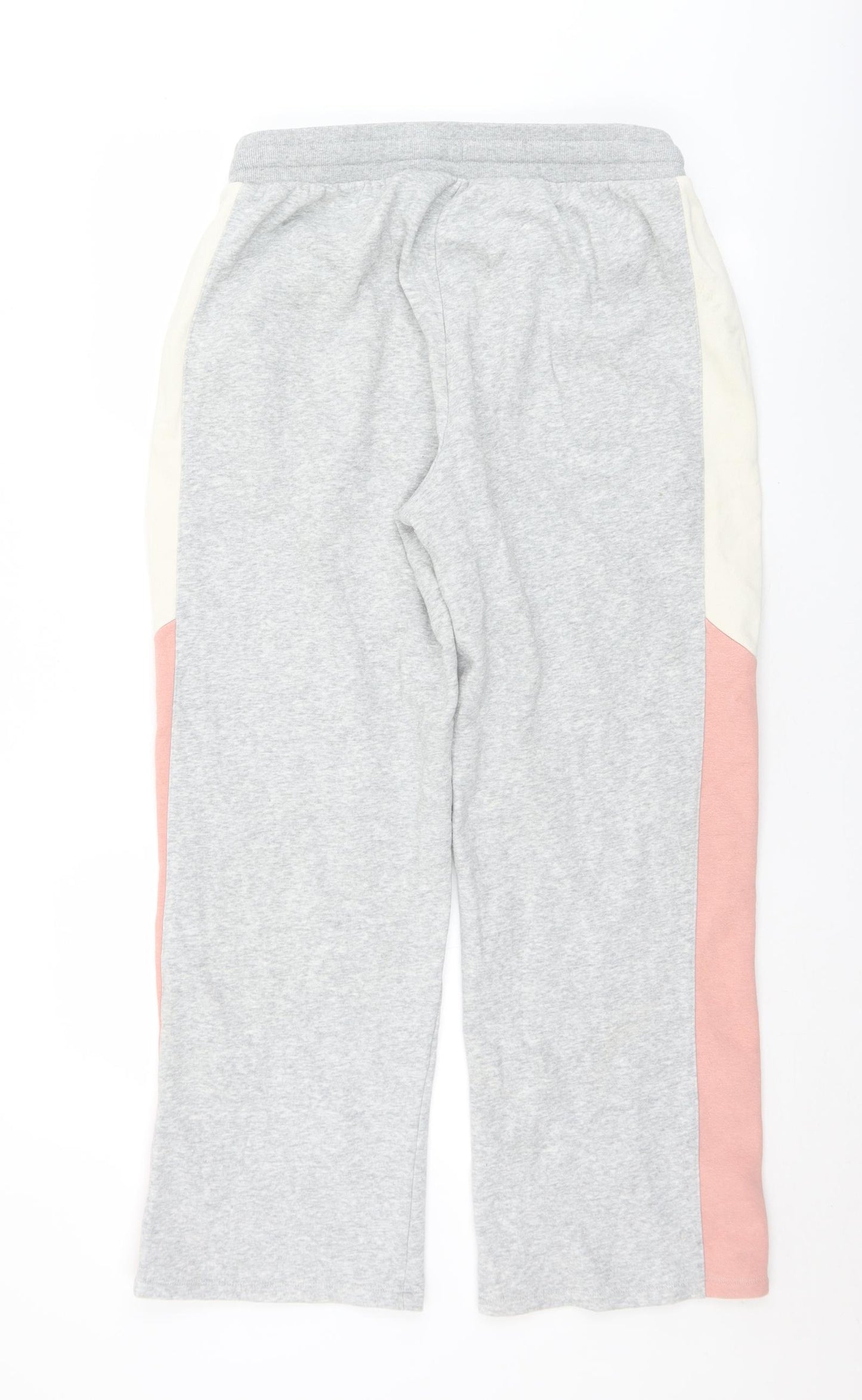 Nutmeg Womens Grey  Cotton Jogger Trousers Size 14 L27 in Regular Drawstring