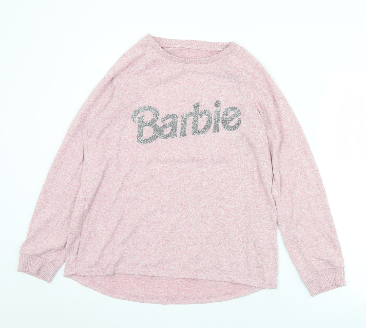 Primark Womens Pink Crew Neck  Polyester Pullover Jumper Size 10   - 10-12 Barbie