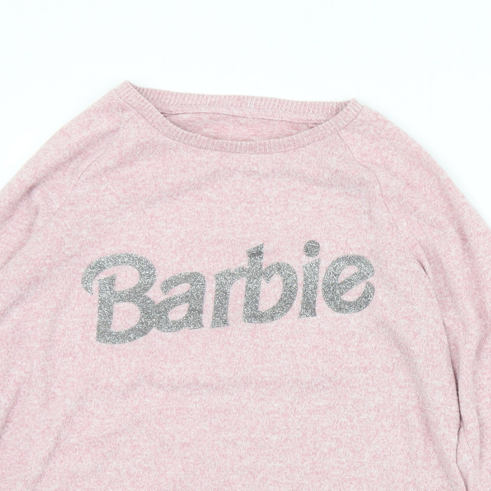Primark Womens Pink Crew Neck  Polyester Pullover Jumper Size 10   - 10-12 Barbie