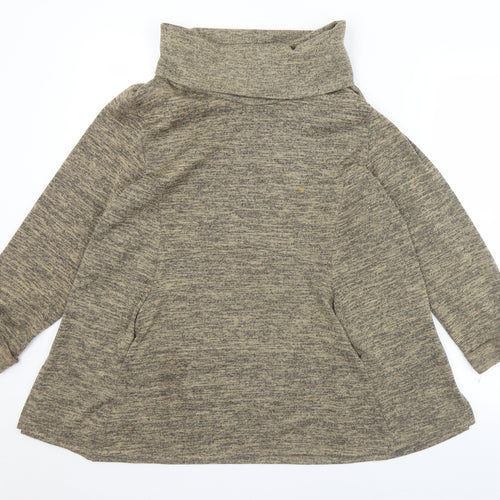 Preworn Womens Brown Roll Neck  Polyester Pullover Jumper Size 16