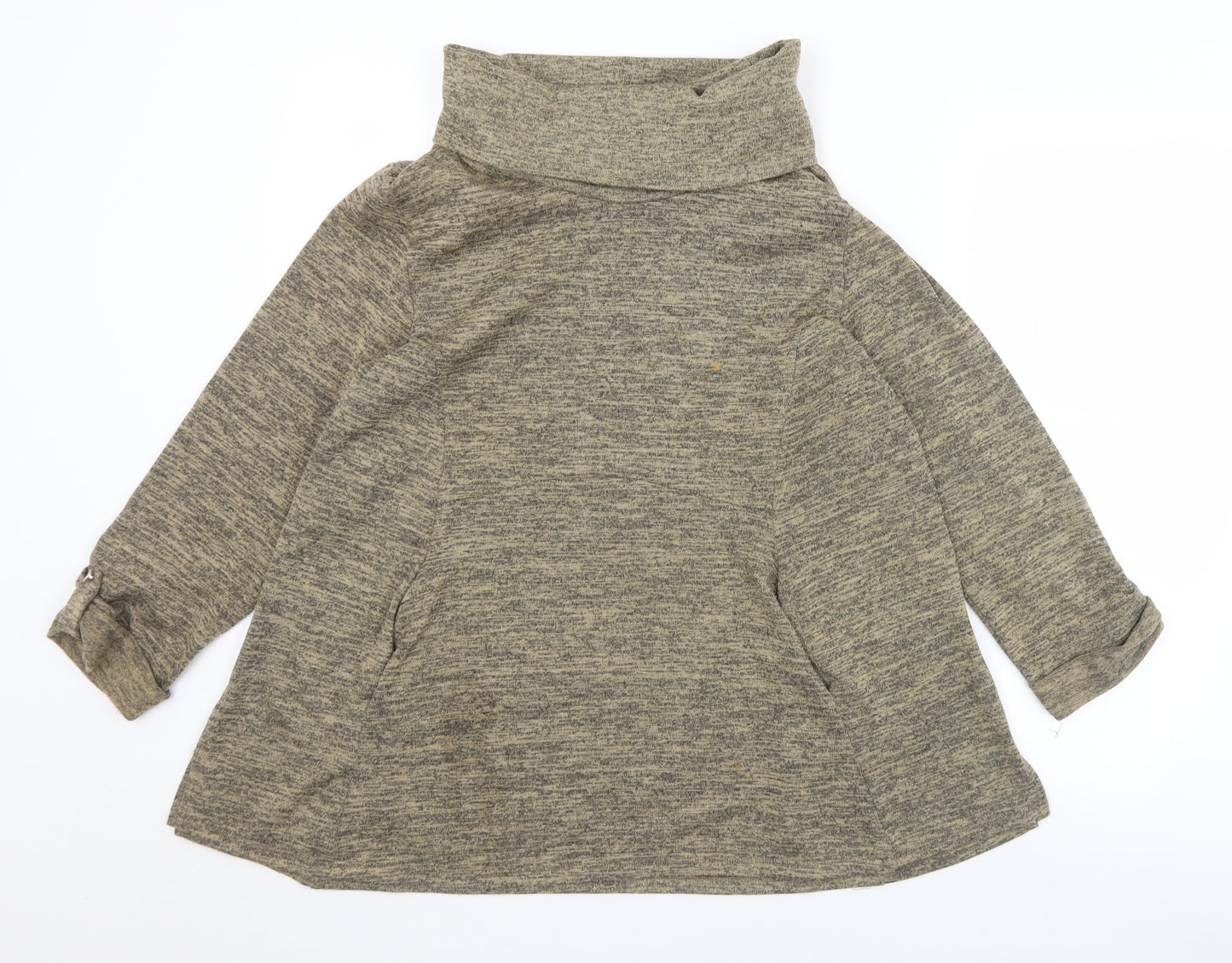 Preworn Womens Brown Roll Neck  Polyester Pullover Jumper Size 16