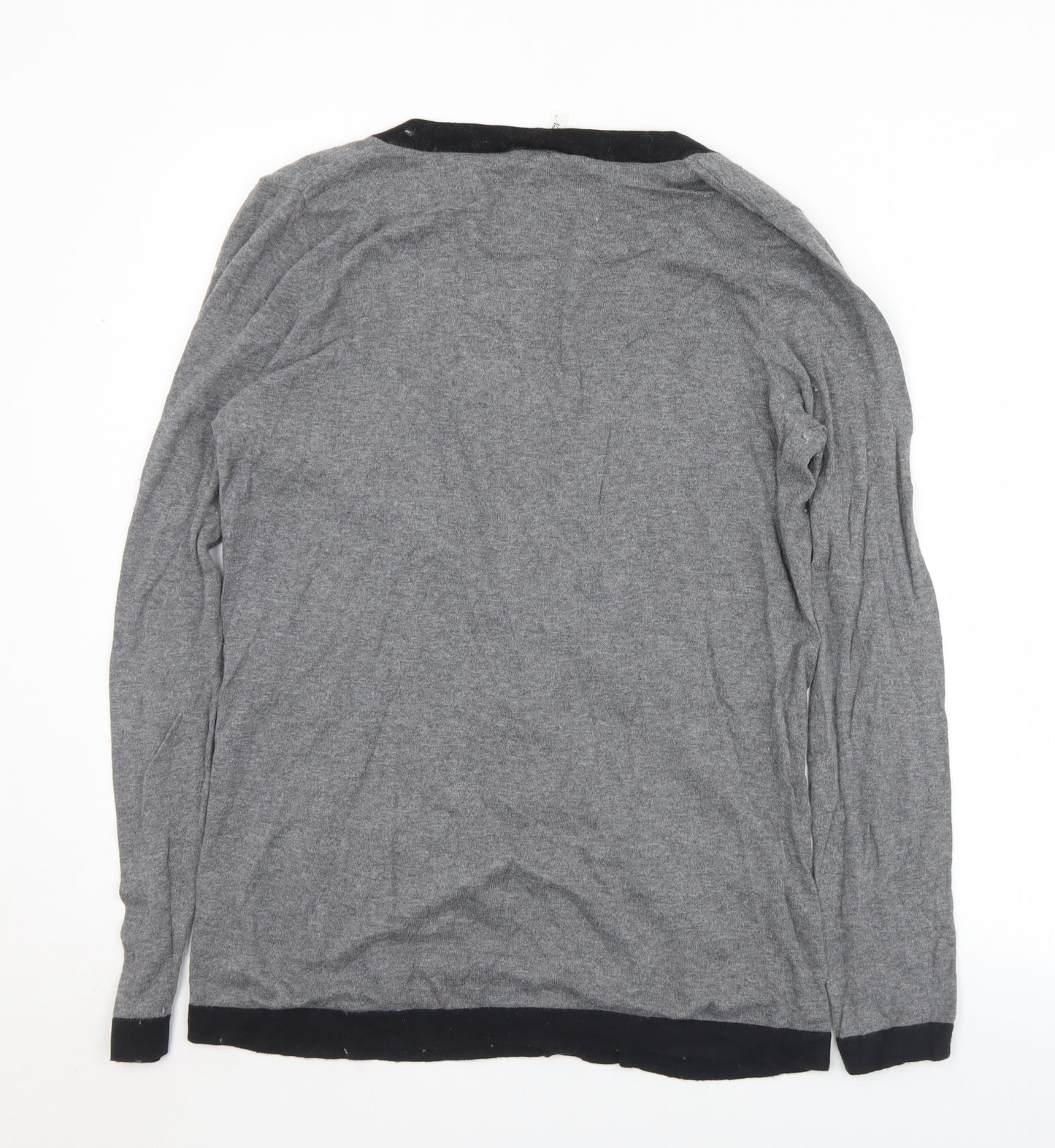 NEXT Womens Grey V-Neck  Cotton Cardigan Jumper Size 14