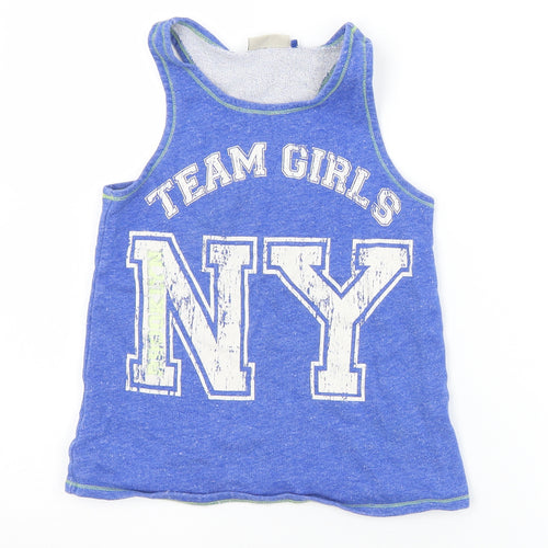NEXT Girls Blue  Cotton Camisole Tank Size 8 Years Round Neck  - NY