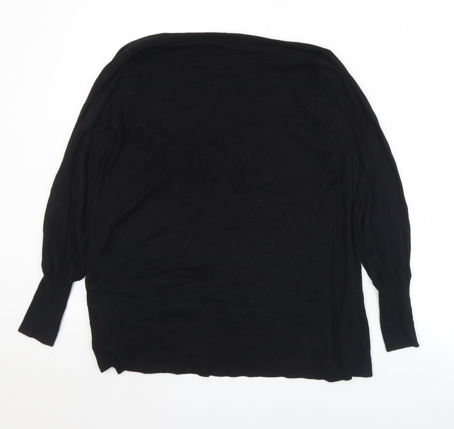 Marks and Spencer Womens Black Collared  Polyester Cardigan Jumper Size S