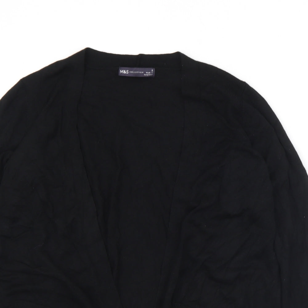 Marks and Spencer Womens Black Collared  Polyester Cardigan Jumper Size S