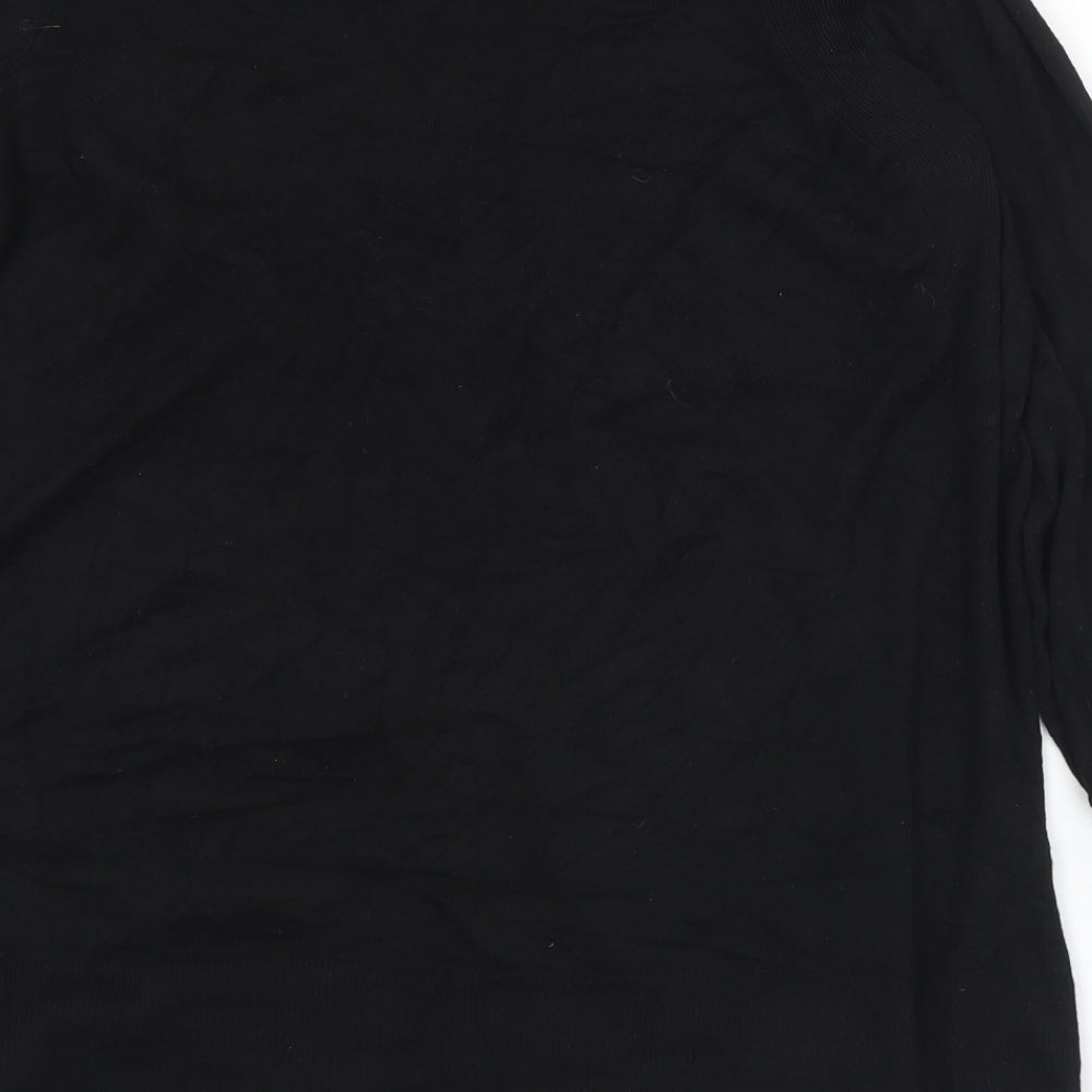 Marks and Spencer Womens Black Collared  Polyester Cardigan Jumper Size S