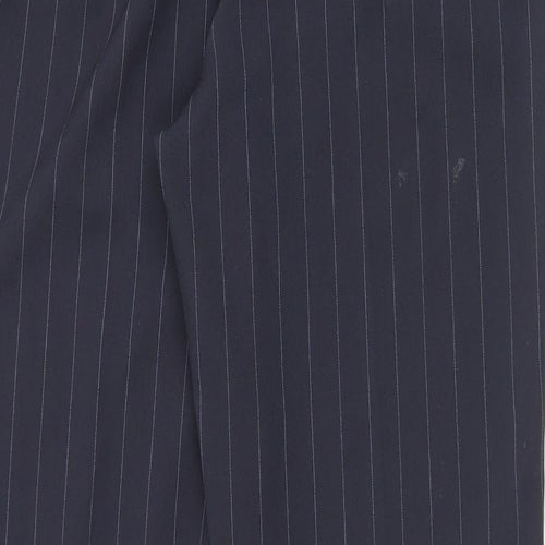 Bonmarché Womens Blue Striped Polyester Dress Pants Trousers Size 10 L29 in Regular