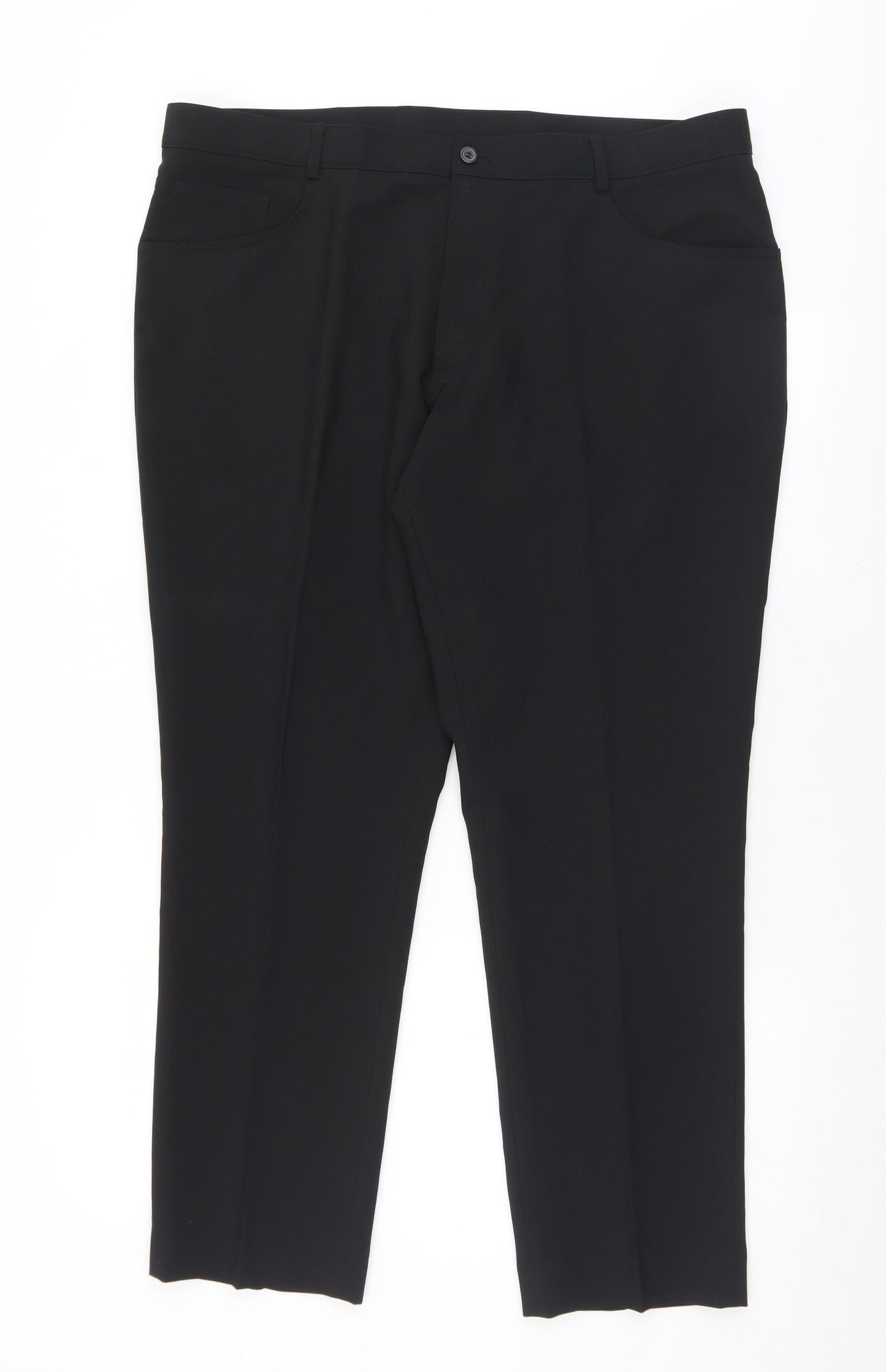 Matalan Mens Black  Polyester Dress Pants Trousers Size 38 L29 in Regular Zip