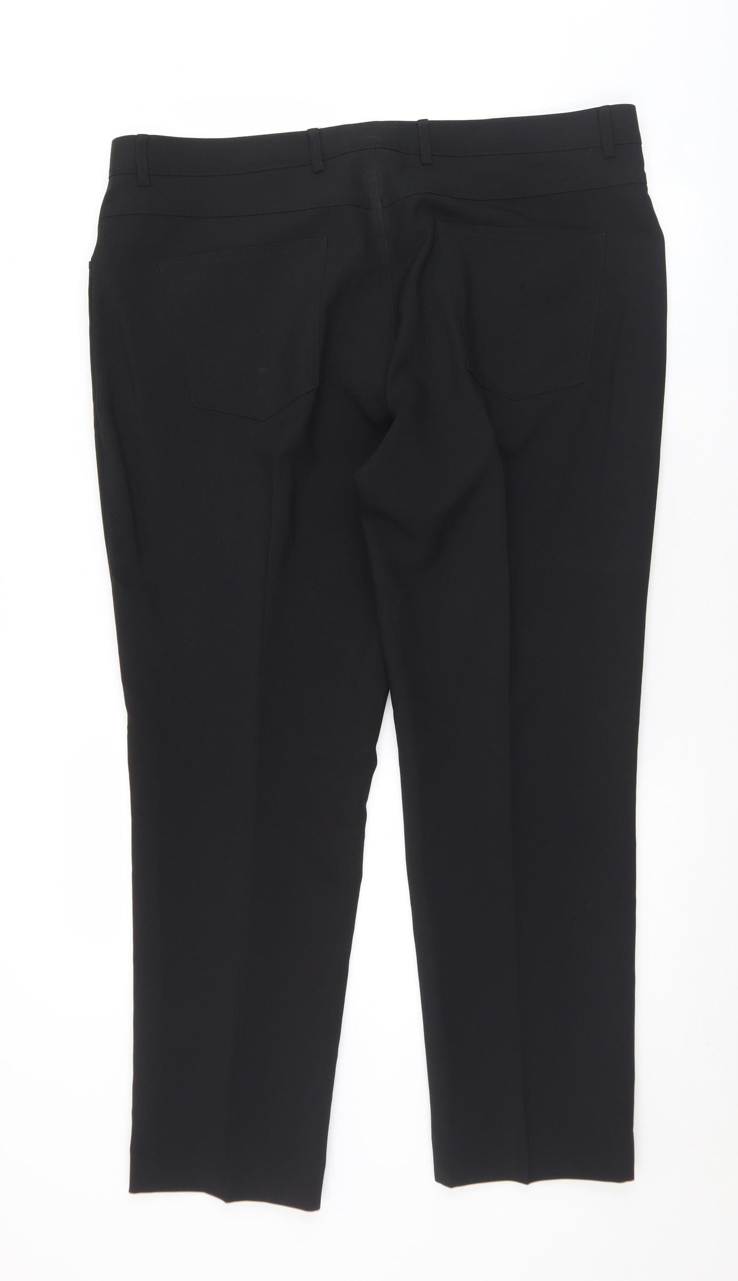 Matalan Mens Black  Polyester Dress Pants Trousers Size 38 L29 in Regular Zip