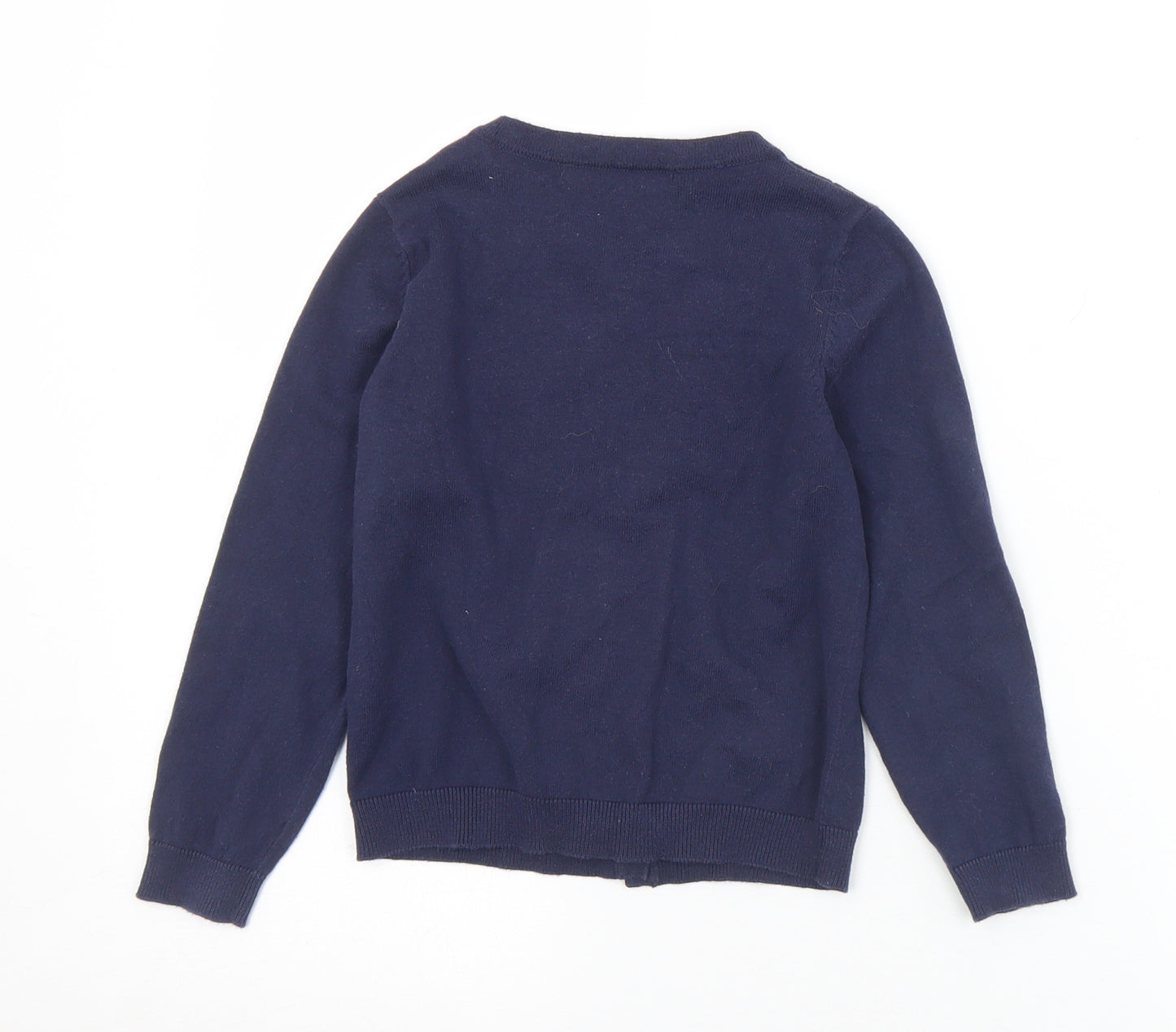 George Girls Blue Round Neck  Cotton Cardigan Jumper Size 4-5 Years  Button