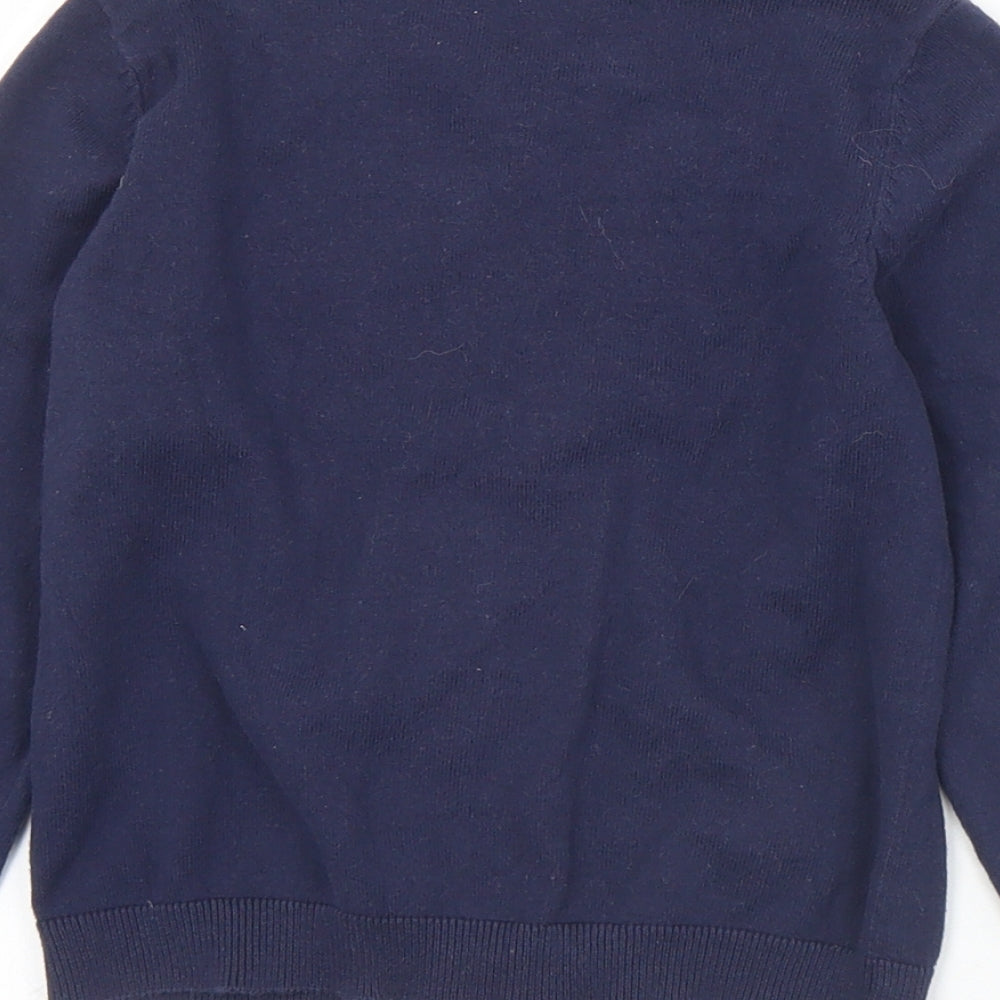 George Girls Blue Round Neck  Cotton Cardigan Jumper Size 4-5 Years  Button