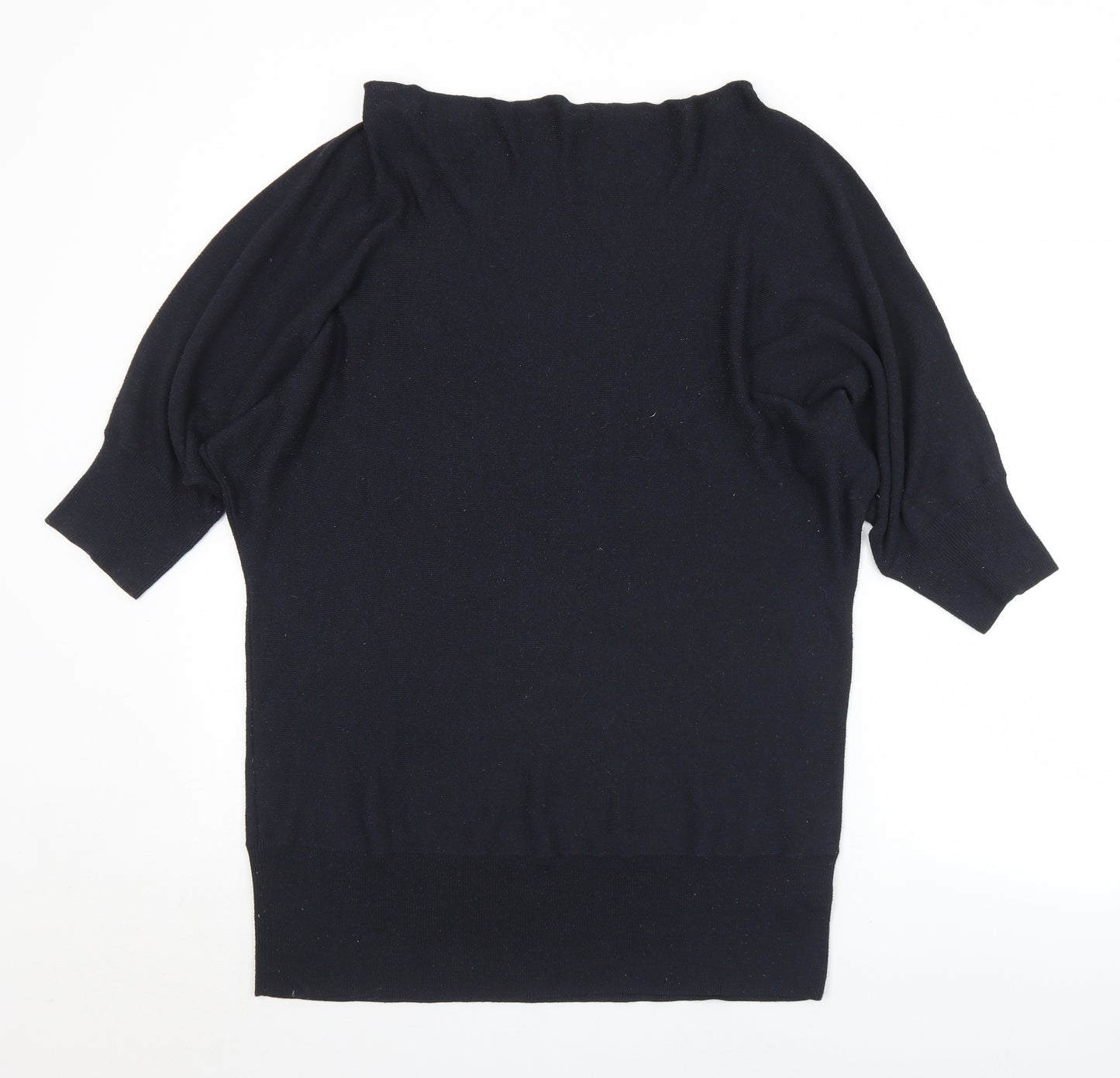 Savoir Womens Black Boat Neck  Polyester Pullover Jumper Size 18