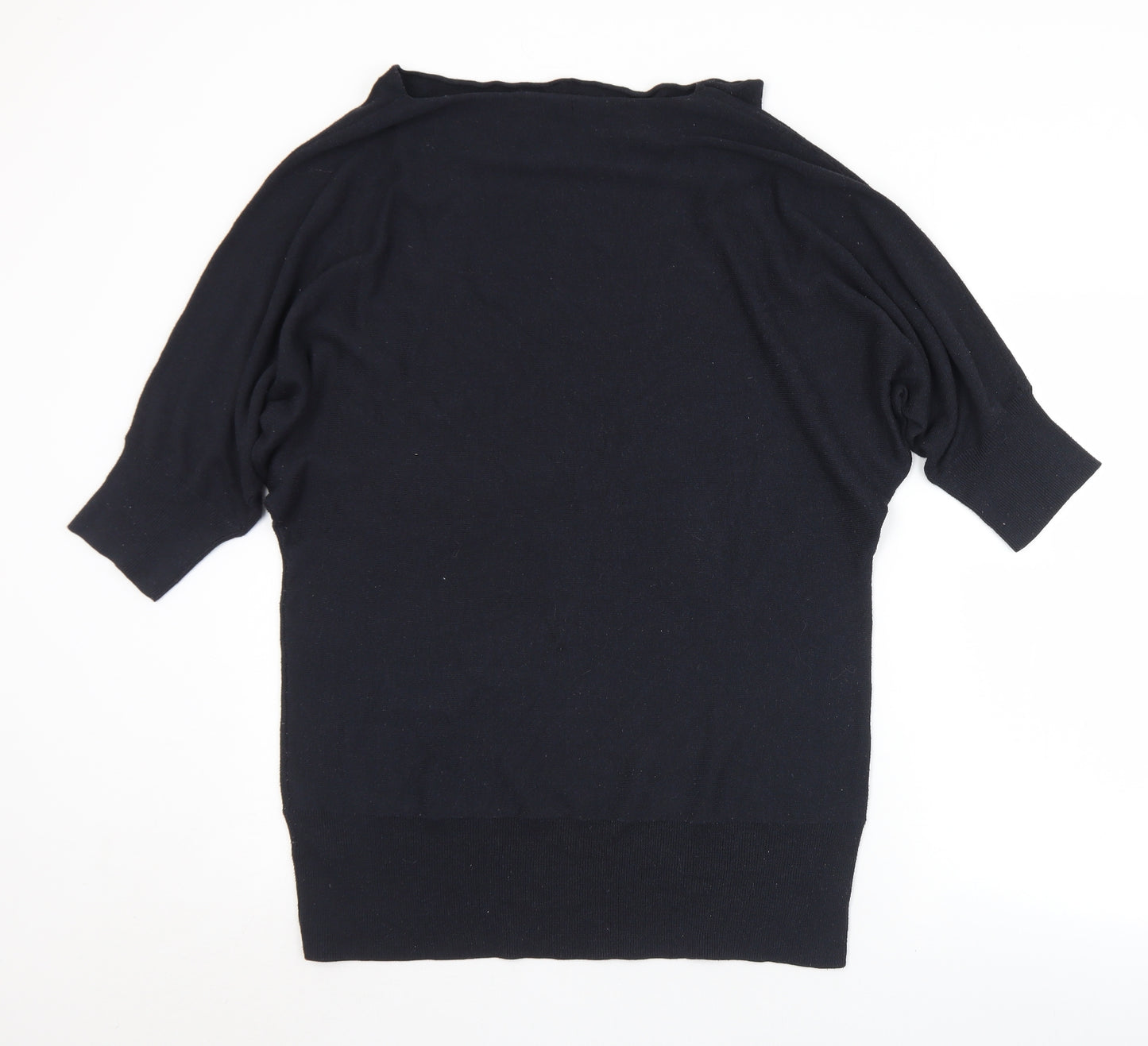 Savoir Womens Black Boat Neck  Polyester Pullover Jumper Size 18