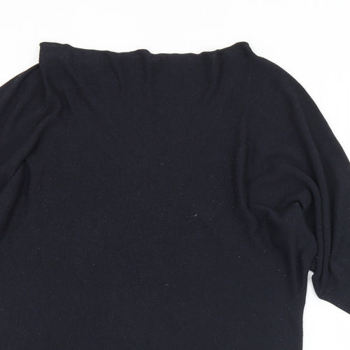 Savoir Womens Black Boat Neck  Polyester Pullover Jumper Size 18