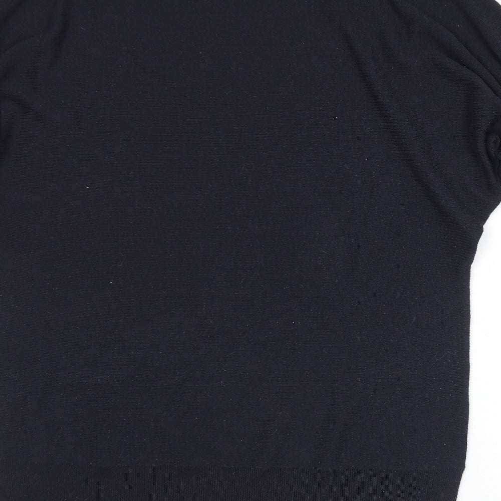 Savoir Womens Black Boat Neck  Polyester Pullover Jumper Size 18