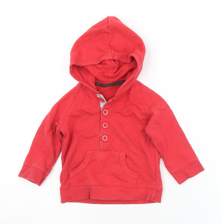 George Baby Red Cotton Pullover Jumper Size 3-6 Months Button