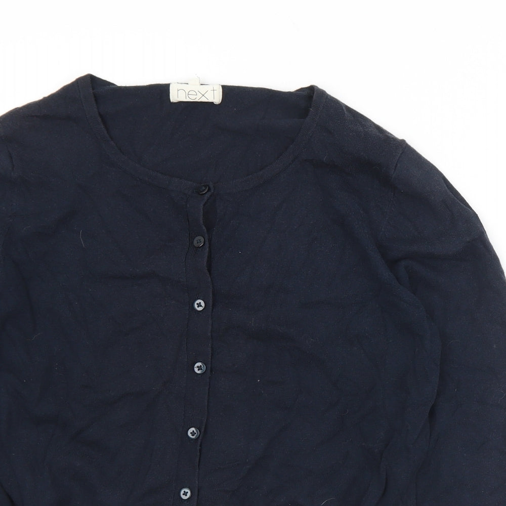 NEXT Womens Black Round Neck  Cotton Cardigan Jumper Size 16