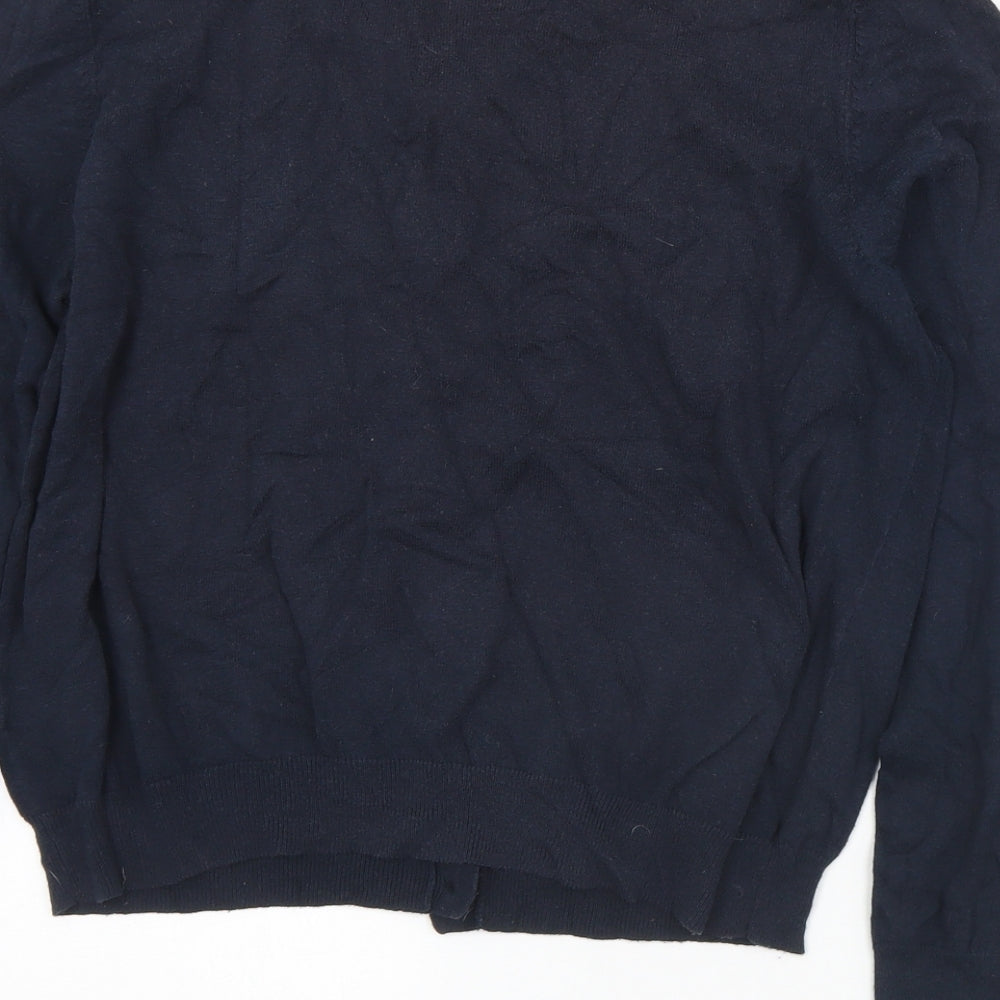 NEXT Womens Black Round Neck  Cotton Cardigan Jumper Size 16