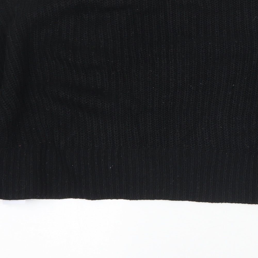 915 Generation Girls Black Mock Neck  Acrylic Pullover Jumper Size 12-13 Years   - Cropped