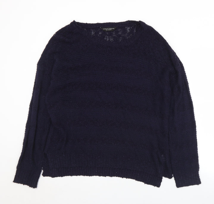 Dorothy Perkins Womens Blue Round Neck Acrylic Pullover Jumper Size 16