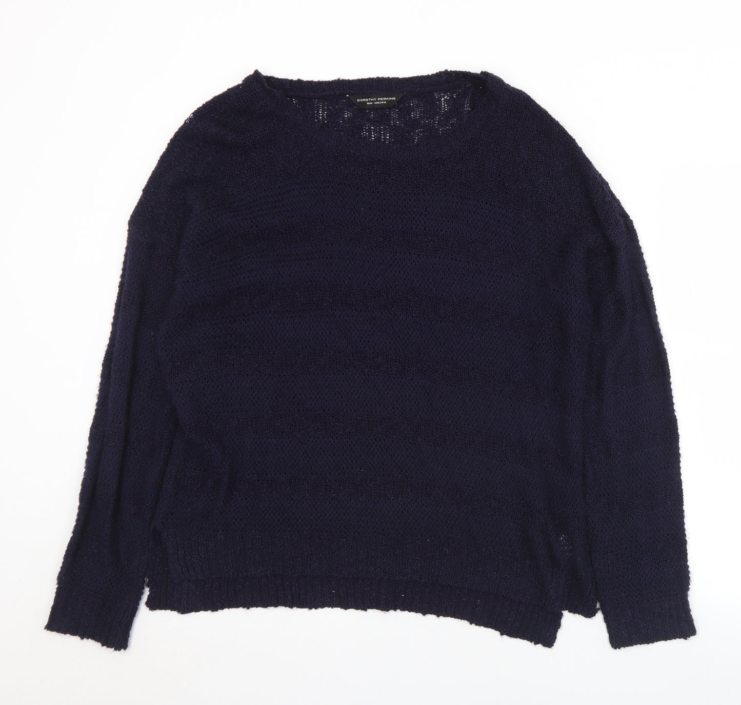 Dorothy Perkins Womens Blue Round Neck  Acrylic Pullover Jumper Size 16