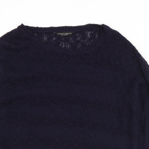 Dorothy Perkins Womens Blue Round Neck  Acrylic Pullover Jumper Size 16